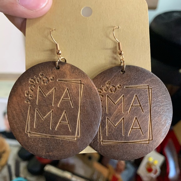 Jewelry - New Boutique wooden Mama earrings